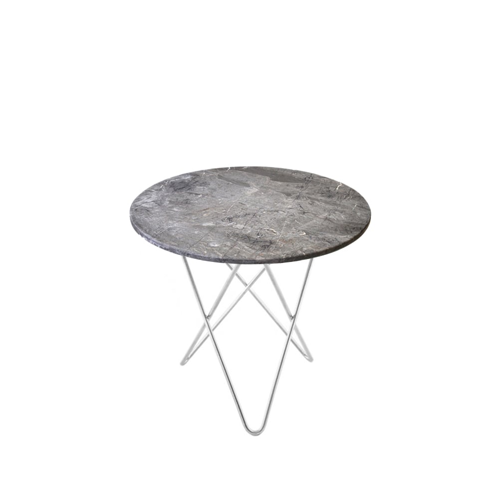 Bilde av OX Denmarq Mini O Table salongbord Marmor grå rustfritt stativ
