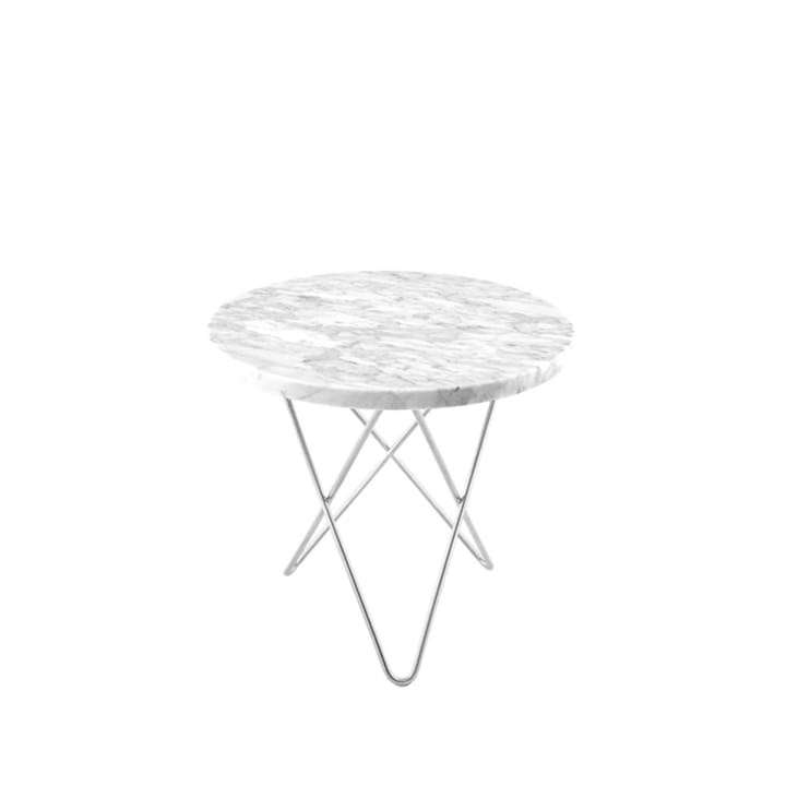 Mini O Table salongbord - Marmor hvit, rustfritt stativ - OX Denmarq