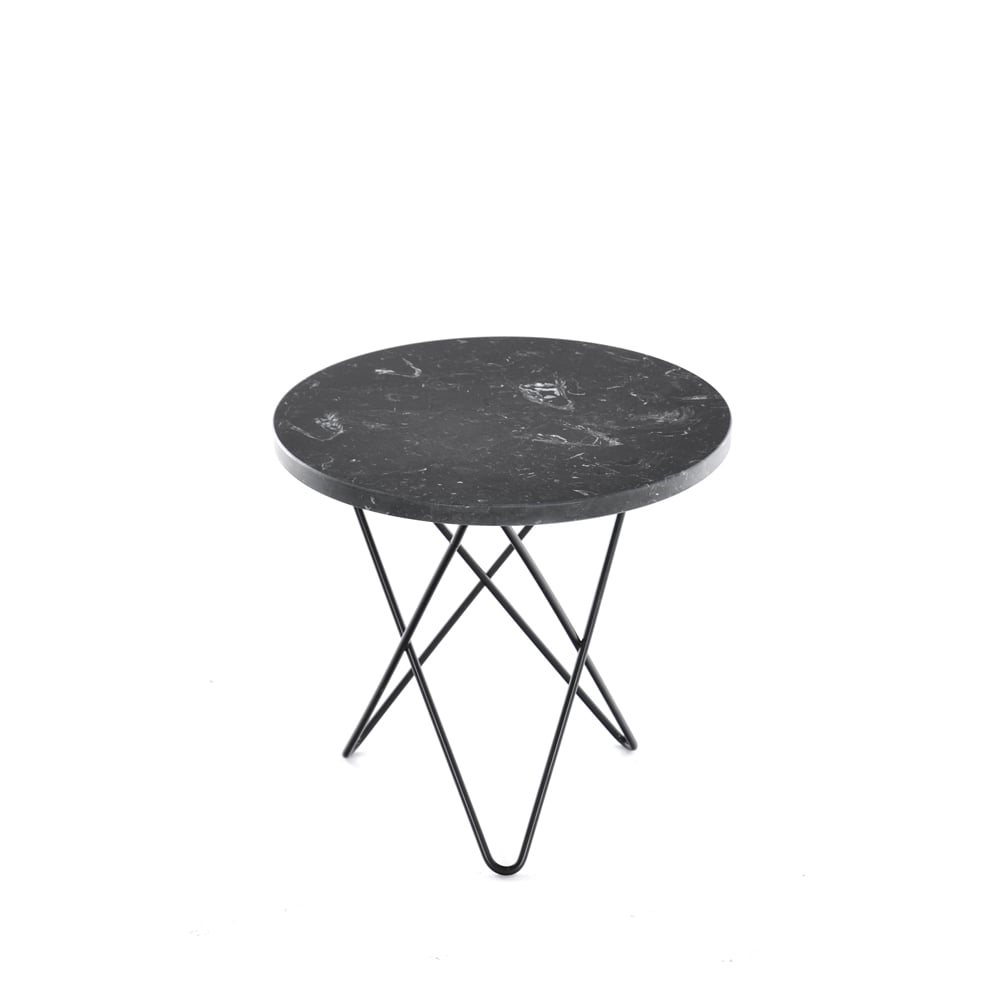 Bilde av OX Denmarq Mini O Table salongbord Marquina marmor sortlakkert stativ