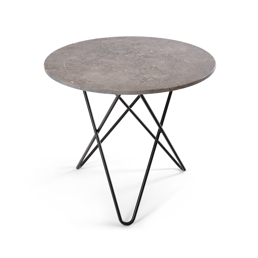 Bilde av Ox Denmarq O Dining Table spisebord marmor grå sortlakkert stativ