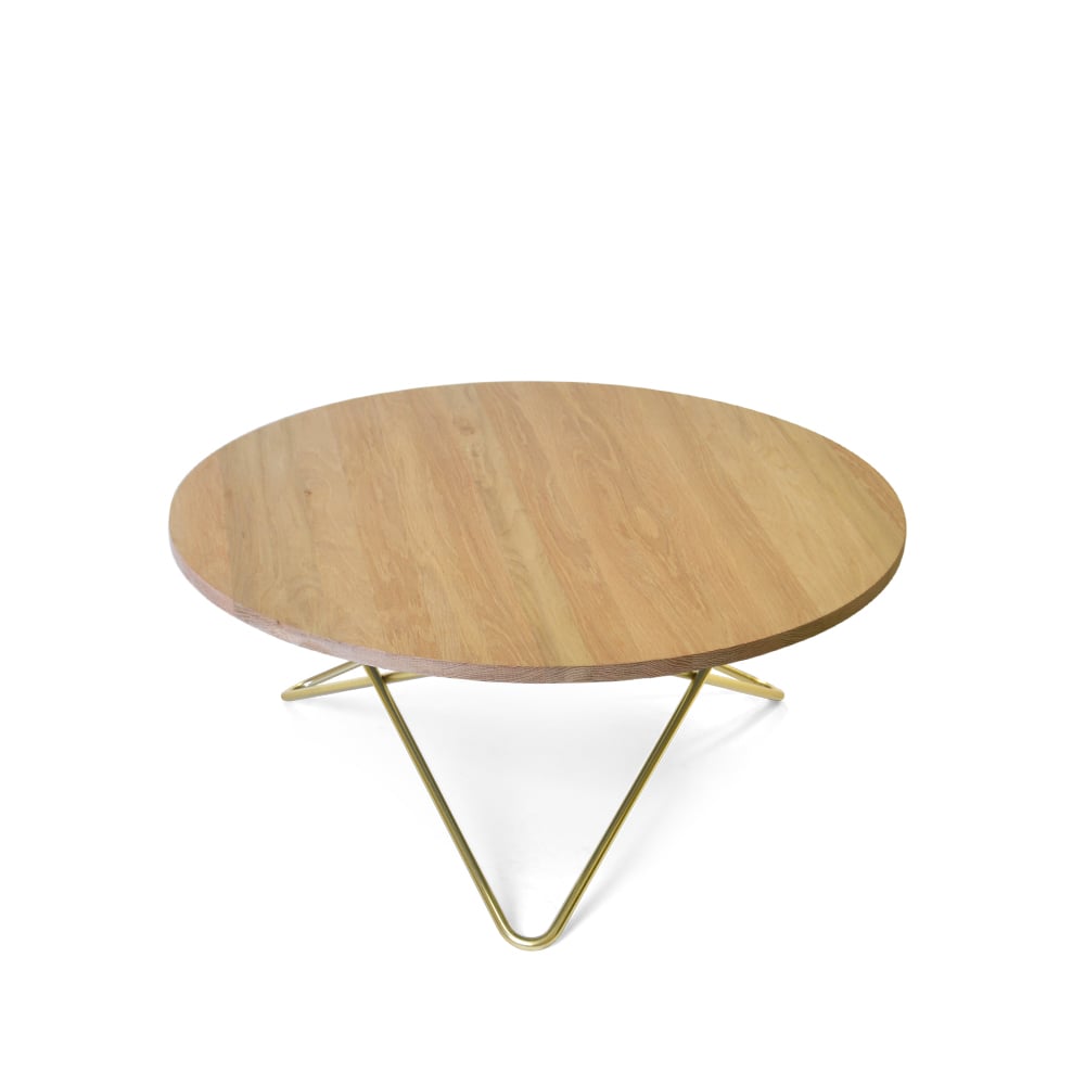 OX Denmarq O Table salongbord eik mattlakkert, messingstativ