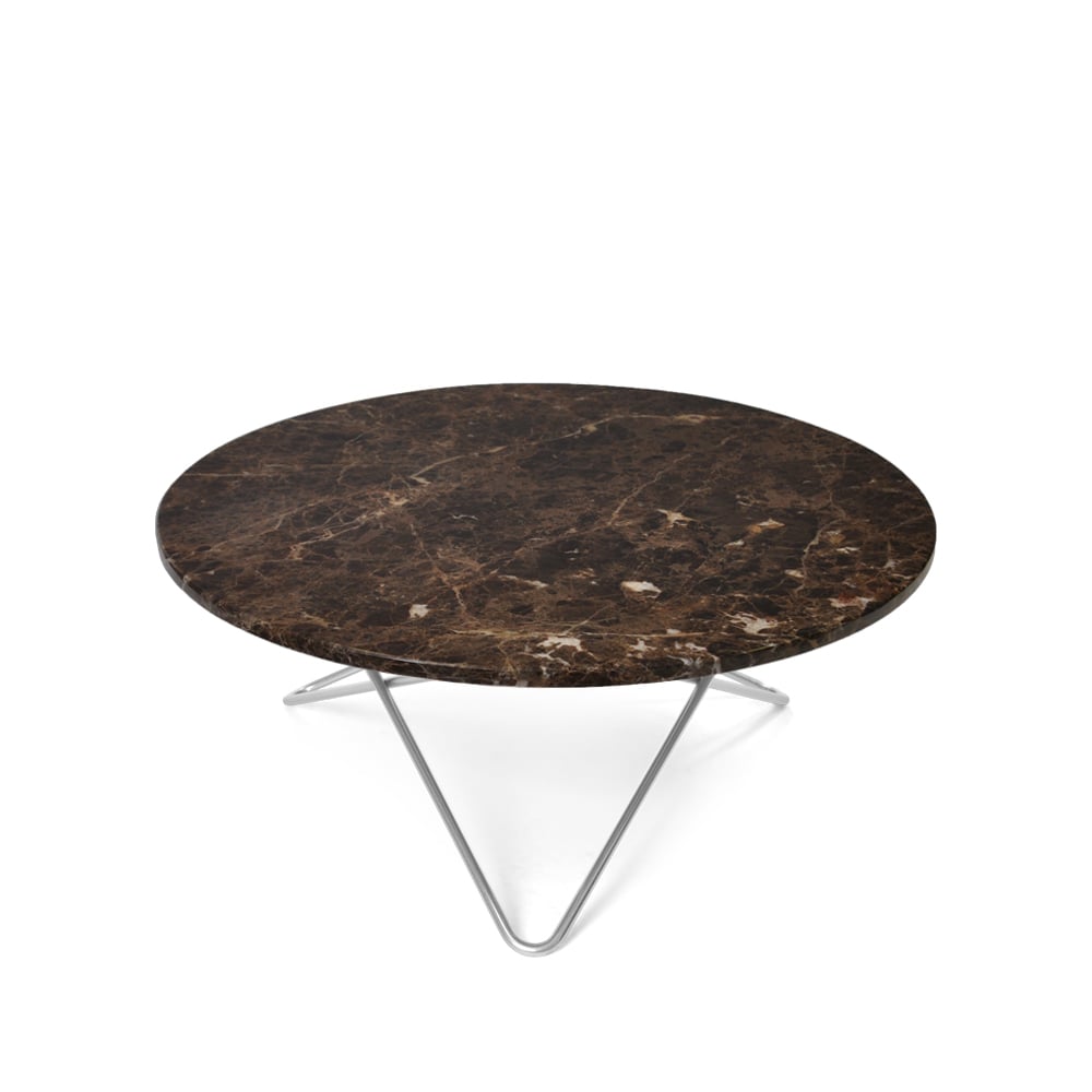 Bilde av OX Denmarq O Table salongbord marmor brun rustfritt stativ