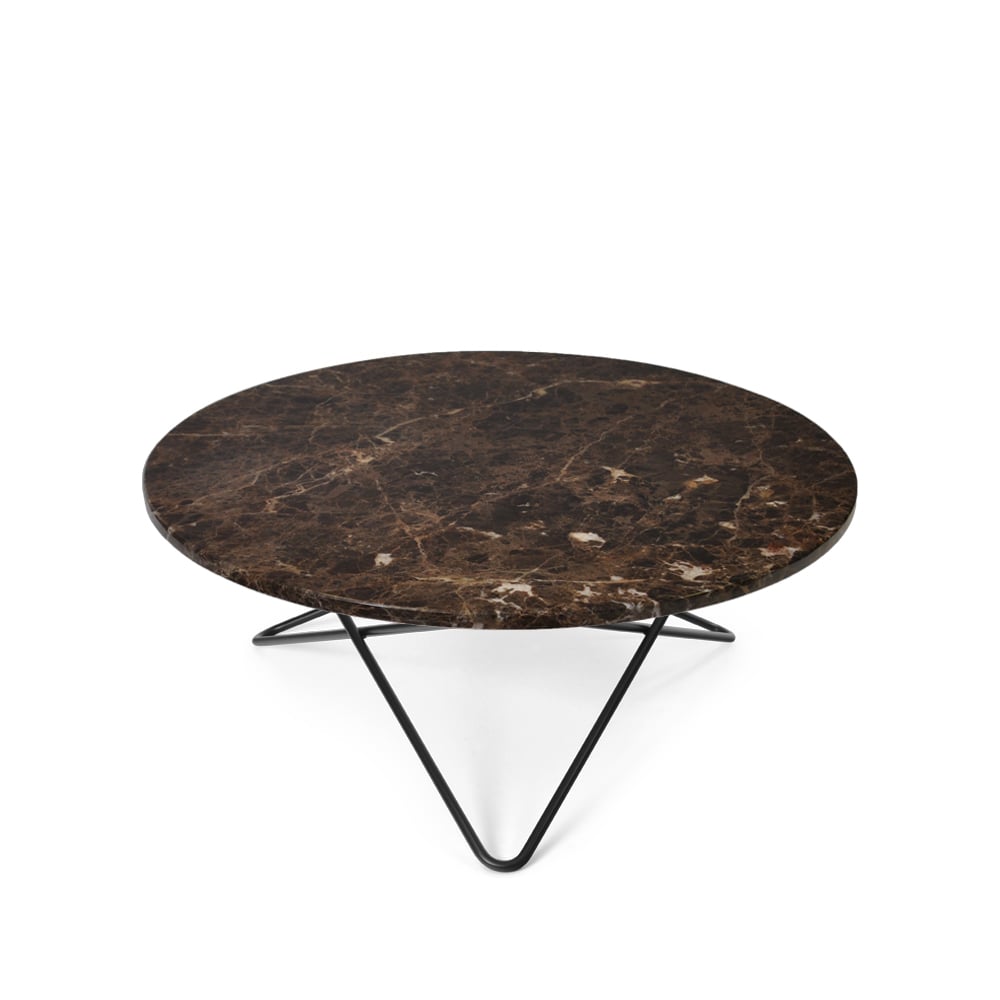 Bilde av OX Denmarq O Table salongbord marmor brun sortlakkert stativ