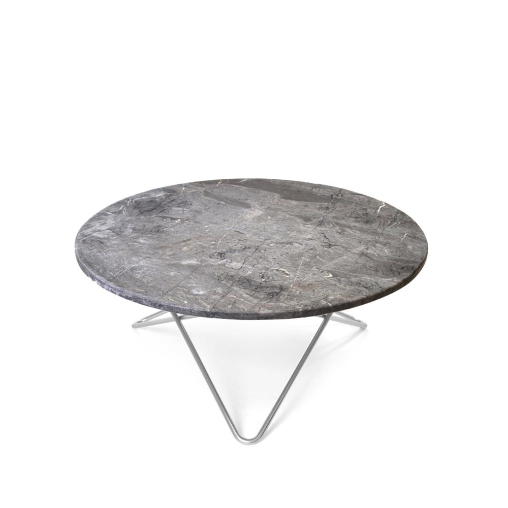 Bilde av OX Denmarq O Table salongbord Marmor grå rustfritt stativ