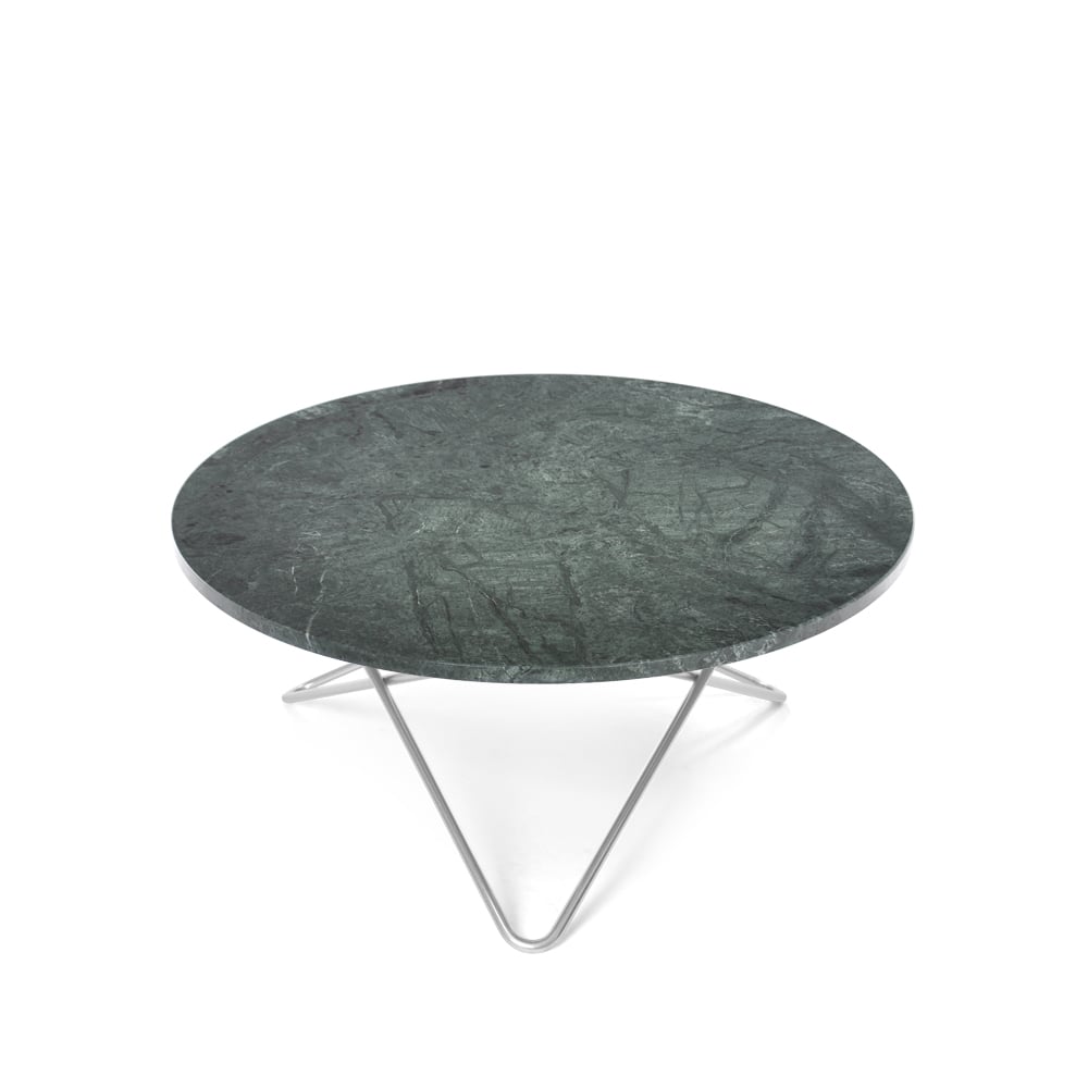Bilde av OX Denmarq O Table salongbord marmor grønn rustfritt stativ