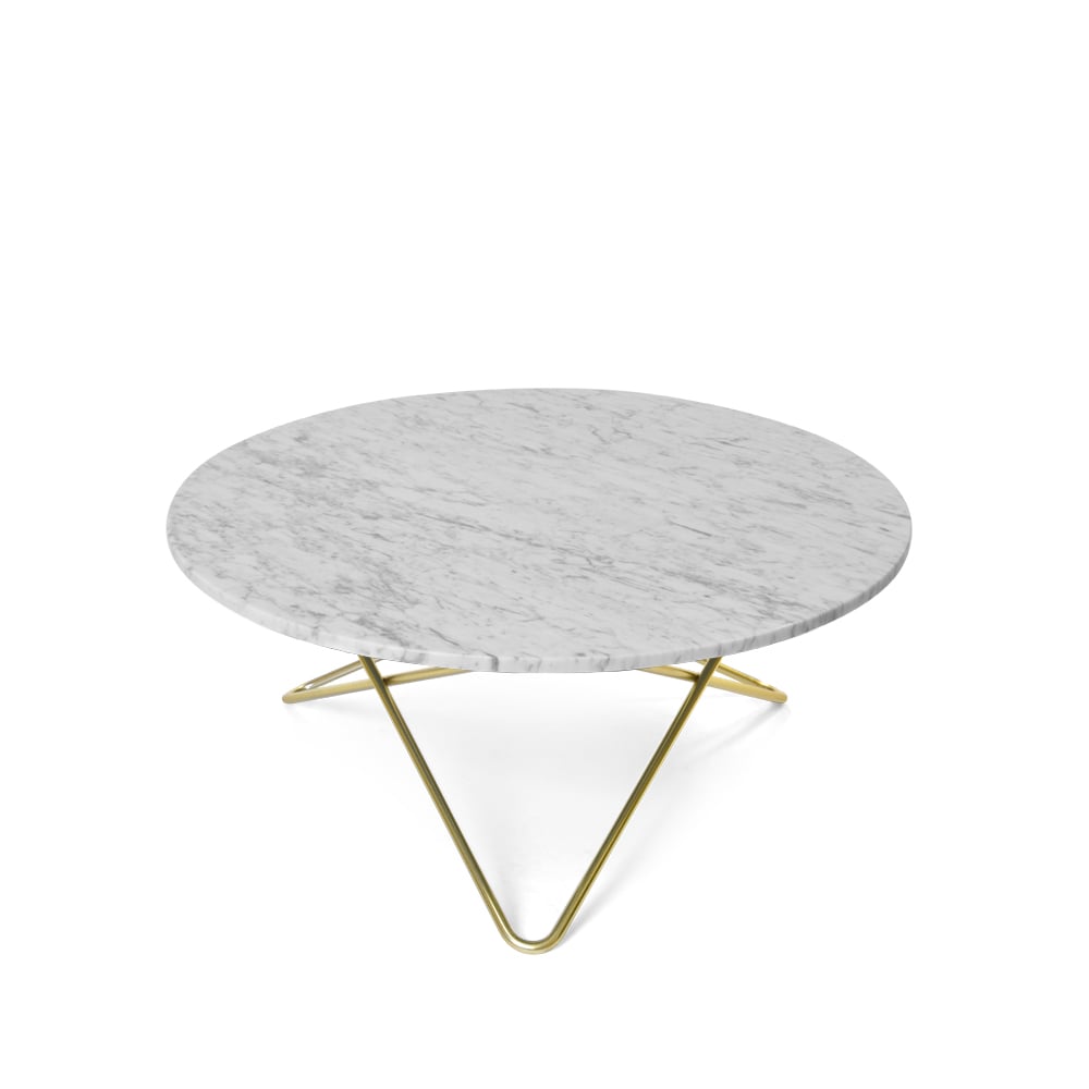 Bilde av OX Denmarq O Table salongbord marmor hvit messingstativ