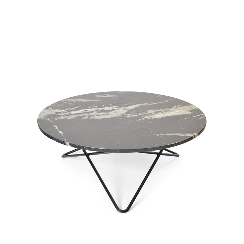 Bilde av OX Denmarq O Table salongbord Marmor sort sortlakkert stativ