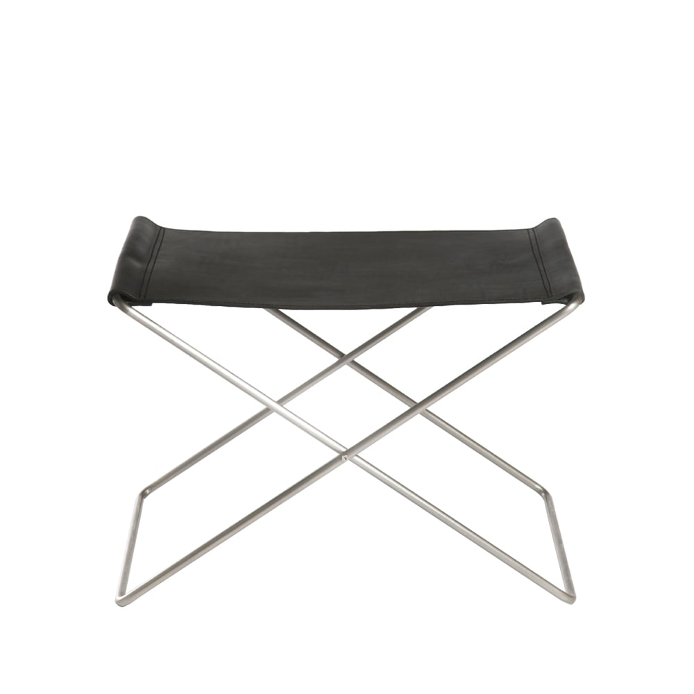 OX Denmarq OX Stool krakk Skinn sort, rustfritt stål