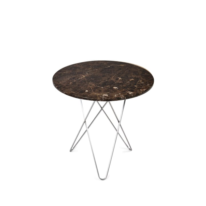 Tall Mini O Table salongbord - marmor brun, rustfritt stativ - OX Denmarq