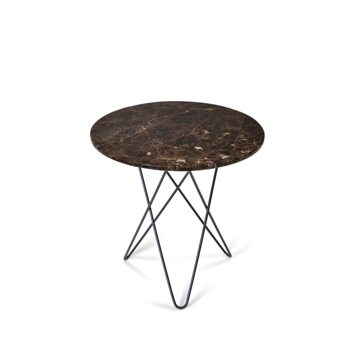 Tall Mini O Table salongbord - marmor brun, sortlakkert stativ - OX Denmarq