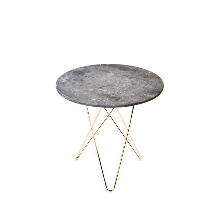 Tall Mini O Table salongbord - Marmor grå, messingstativ - OX Denmarq