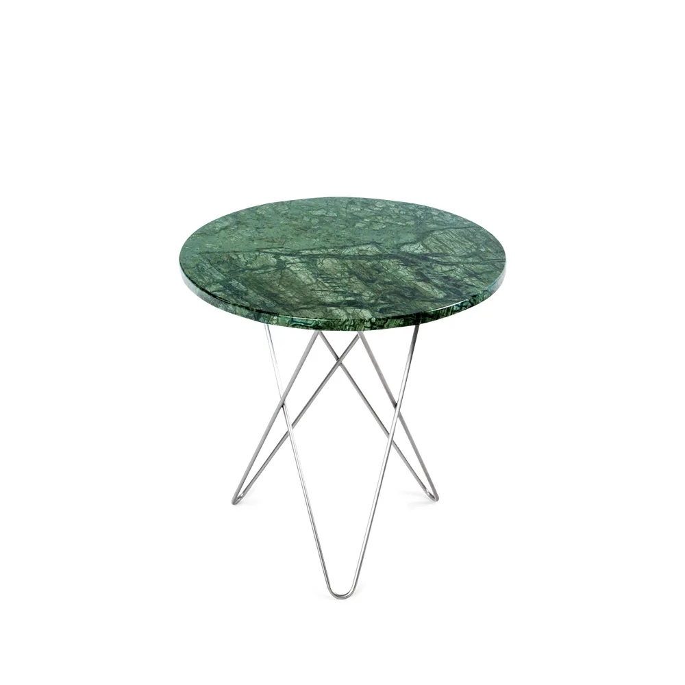 Tall Mini O Table salongbord, Marmor grønn, rustfritt stål OX Denmarq