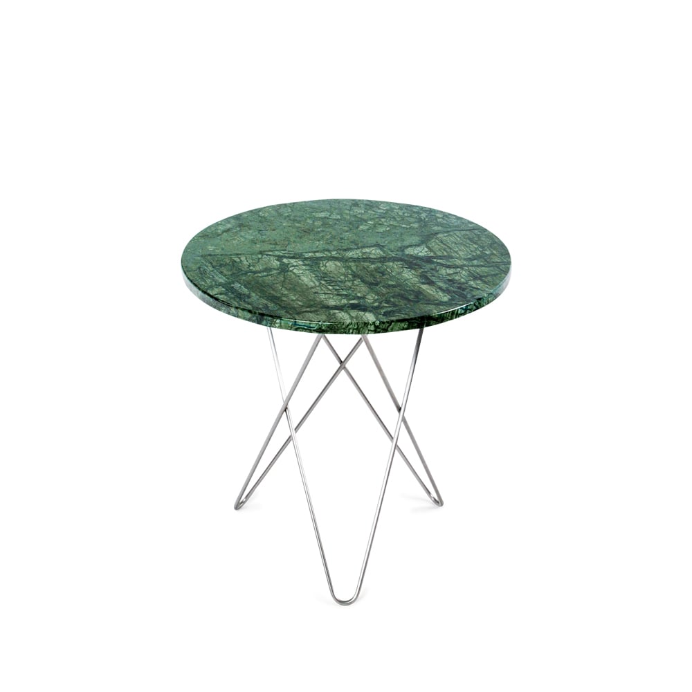 Bilde av OX Denmarq Tall Mini O Table salongbord Marmor grønn rustfritt stål