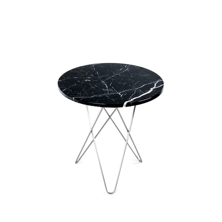Tall Mini O Table salongbord - Marmor sort, rustfritt stativ - OX Denmarq