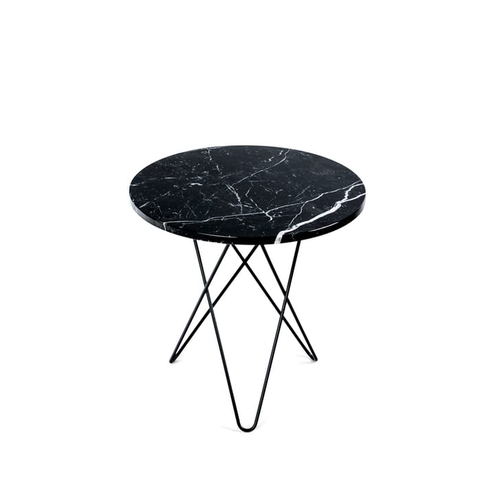 Tall Mini O Table salongbord - Marmor sort, sortlakkert stativ - OX Denmarq