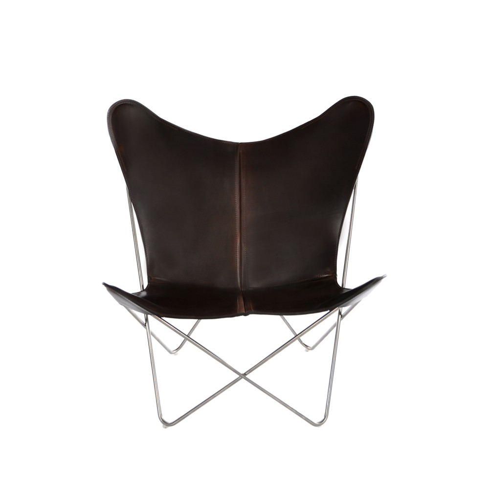 OX Denmarq Trifolium flaggermusstol Skinn mocca | Skandinavisk Design | Lenestoler & Fotskamler | Brun
