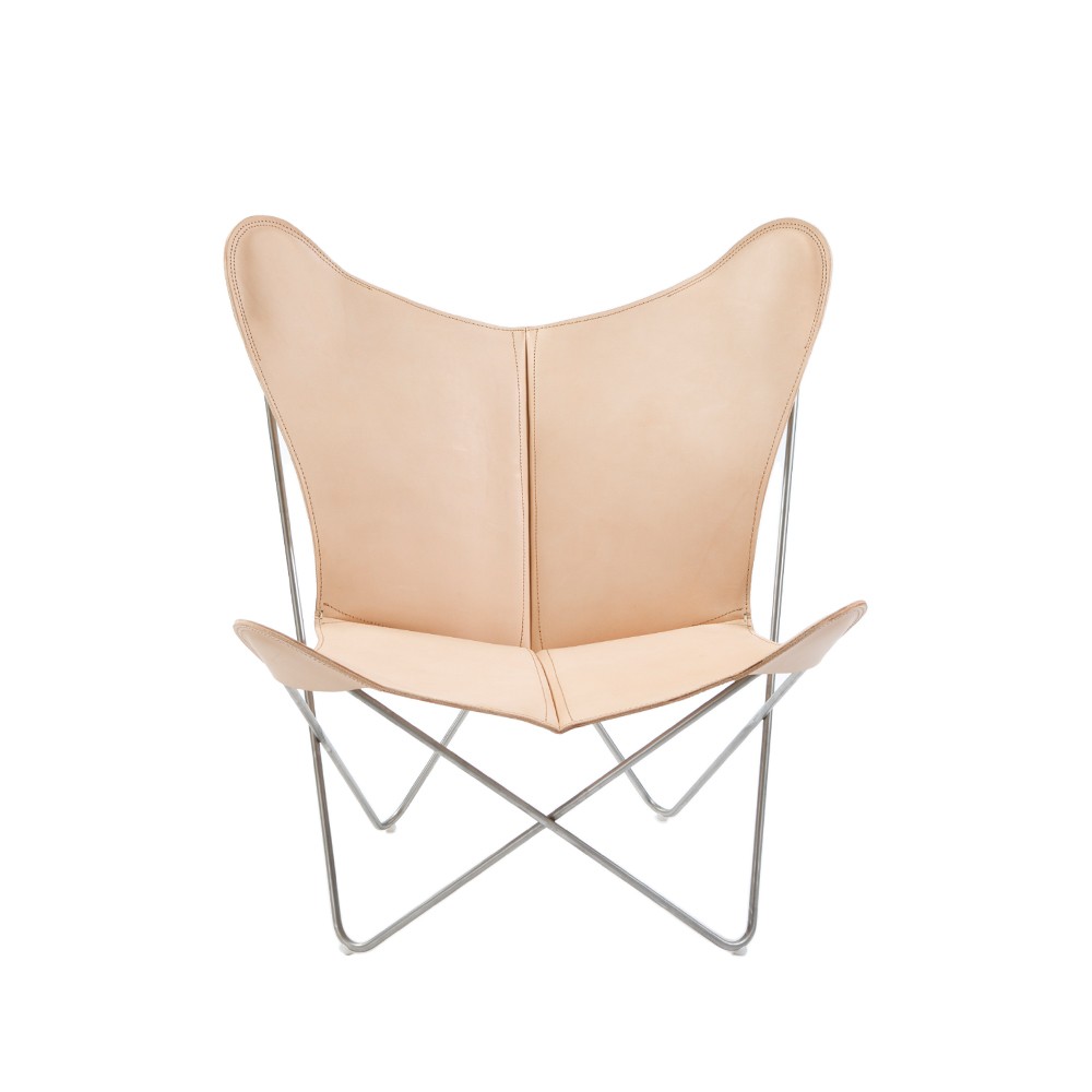 OX Denmarq Trifolium flaggermusstol Skinn natur | Skandinavisk Design | Lenestoler & Fotskamler | Beige