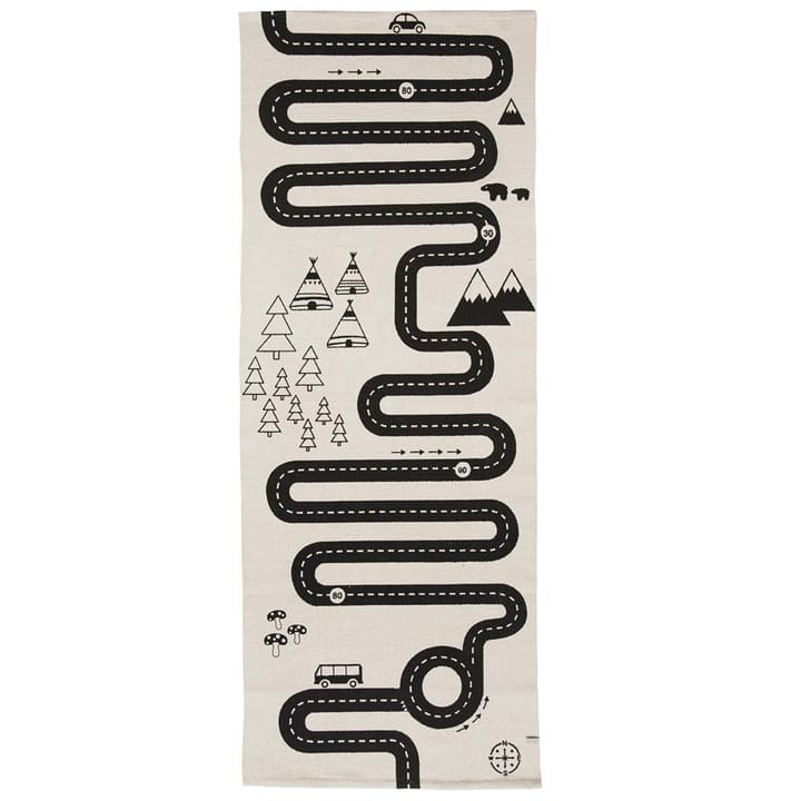 Adventure gulvteppe 70x180 cm - beige-svart - OYOY