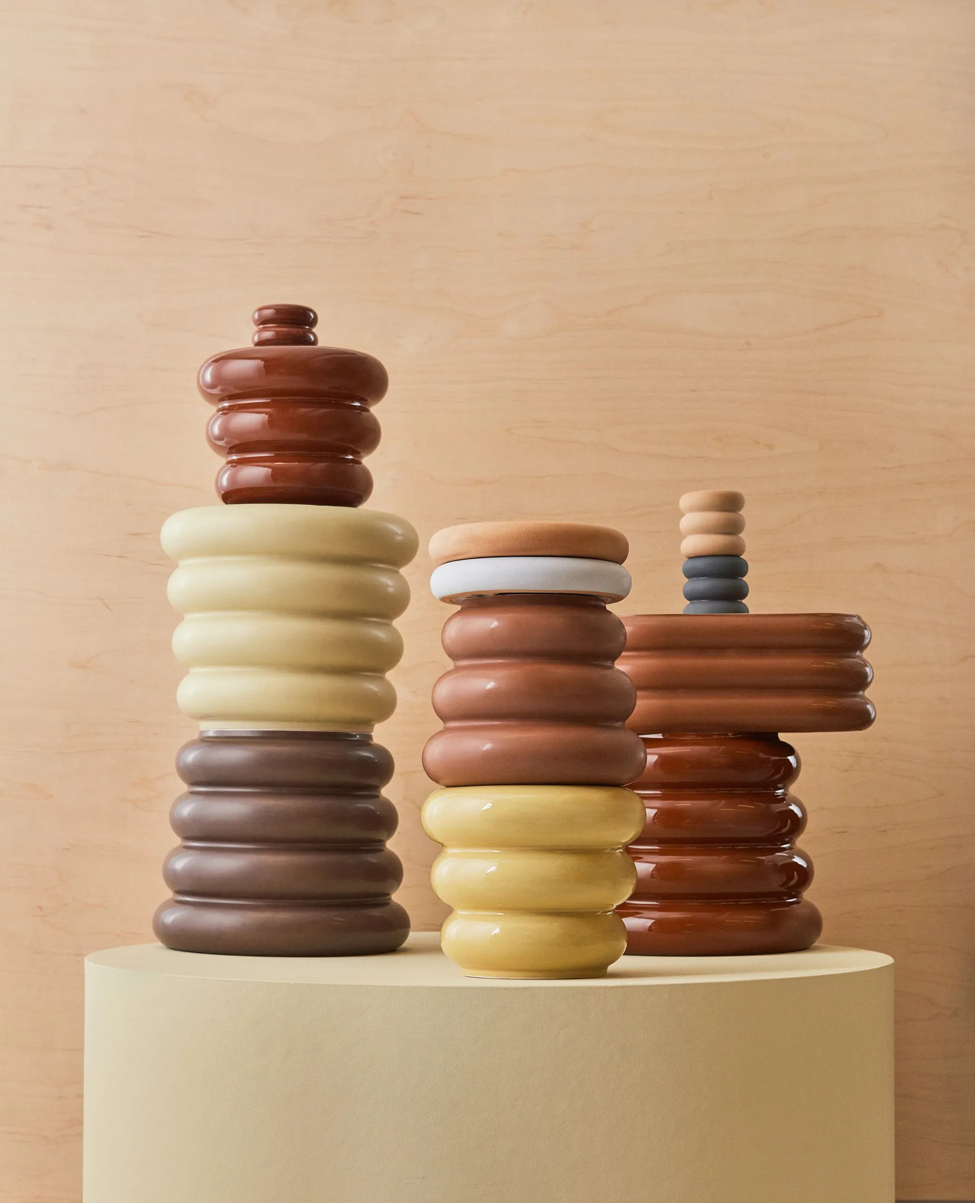 Awa krukke liten Ø 19 cm, Caramel OYOY