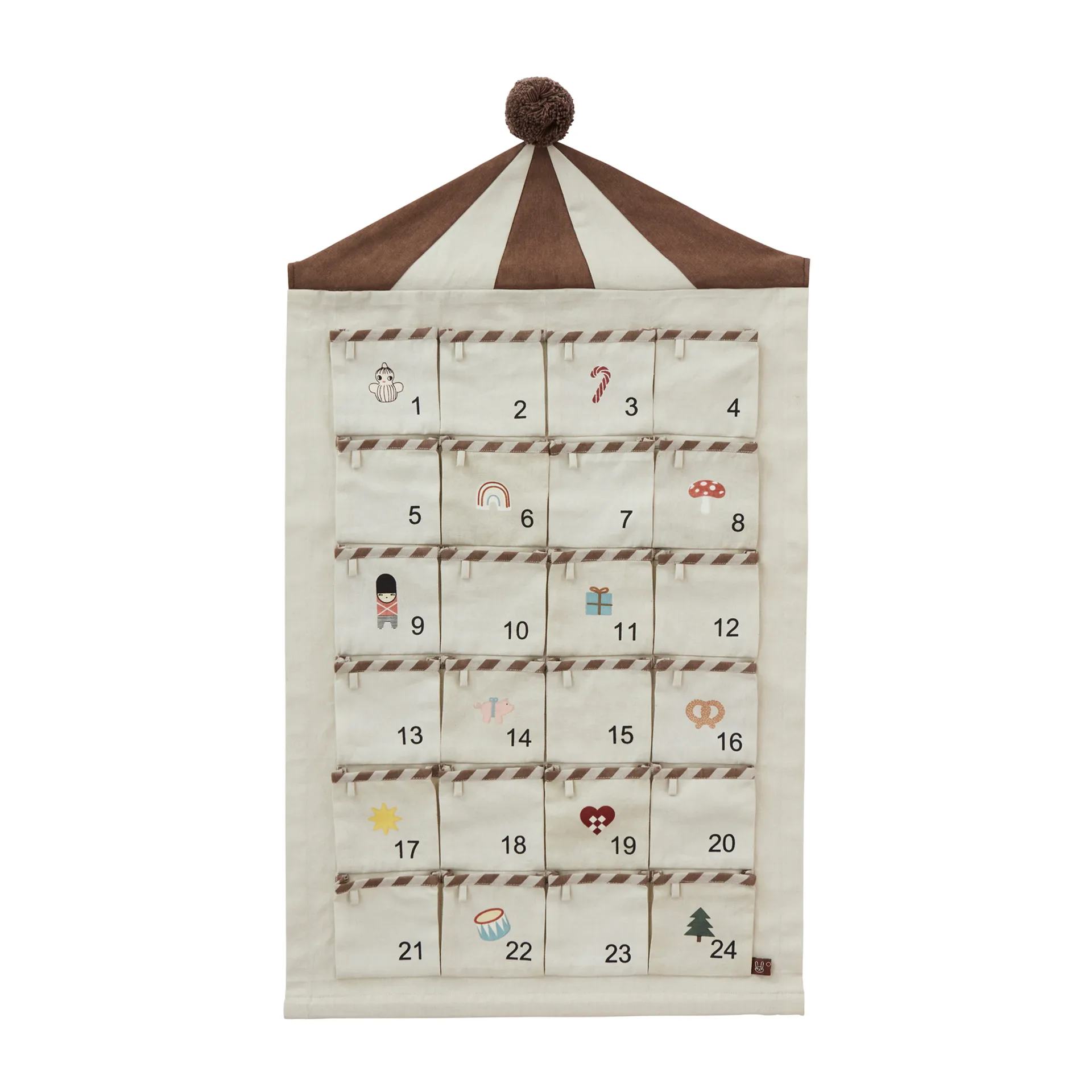 Circus Christmas julekalender 50 x 85 cm, Beige-brown OYOY