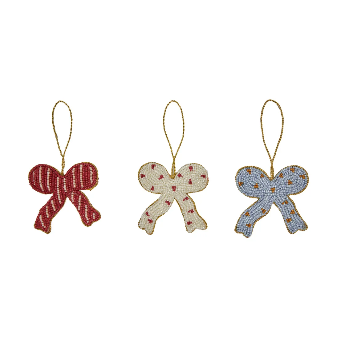 Decorazione natalizia Christmas Bow, confezione da 3, Cherry red-offwhite-blue OYOY