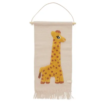 Giraffe veggdekorasjon 32x70 cm - Rose - OYOY