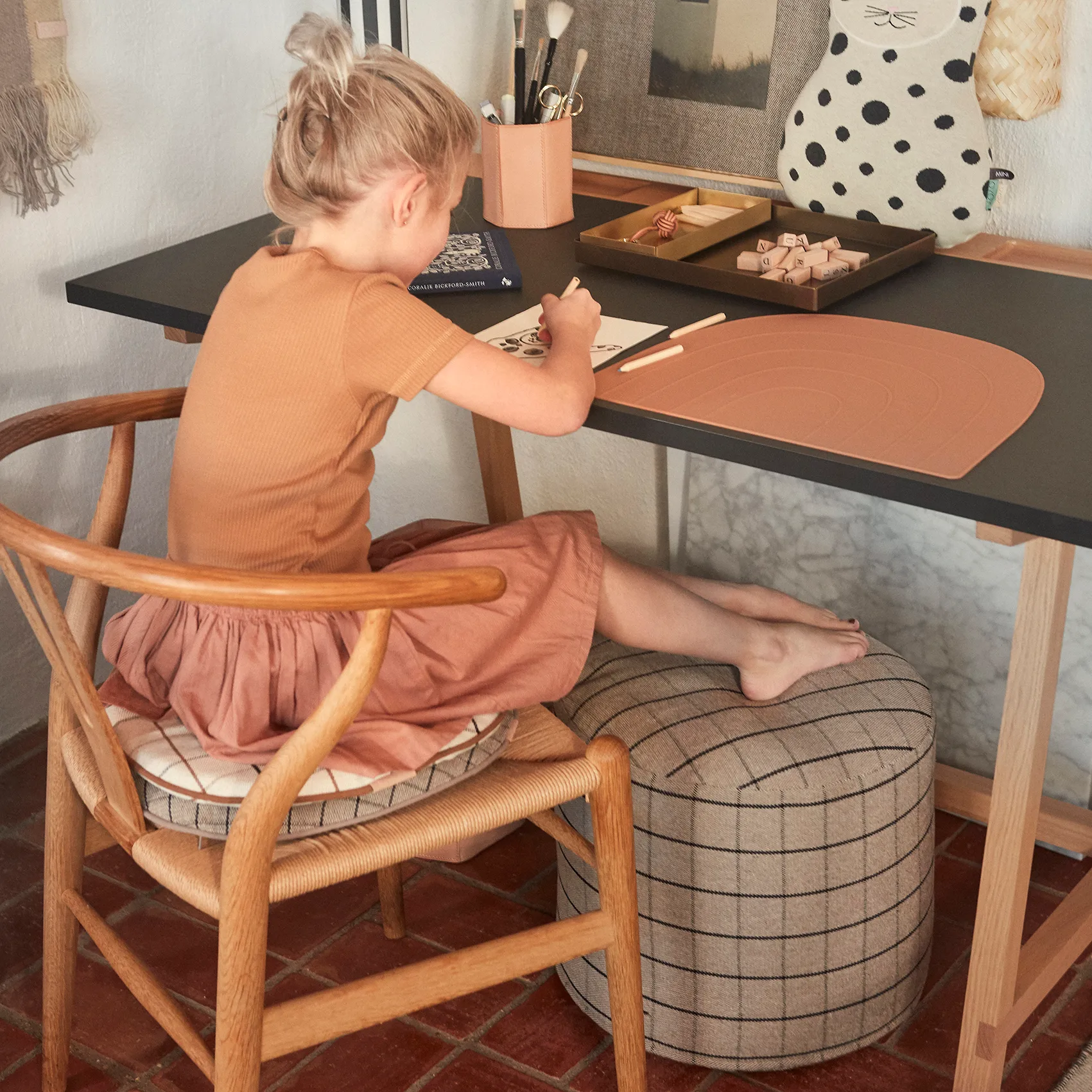 Grid puff Ø40 cm, Clay OYOY