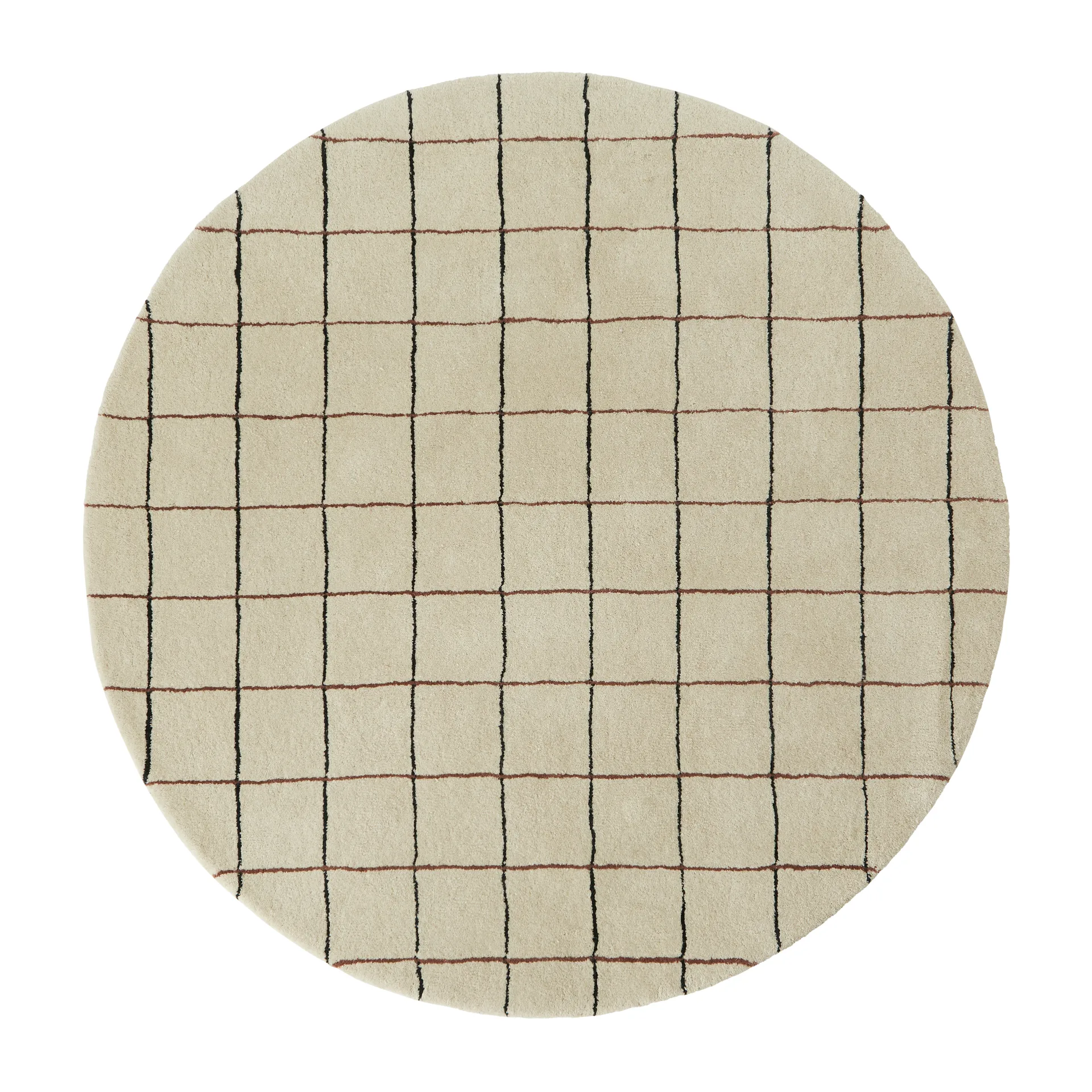 Grid rundt teppe Ø 140 cm, Offwhite OYOY