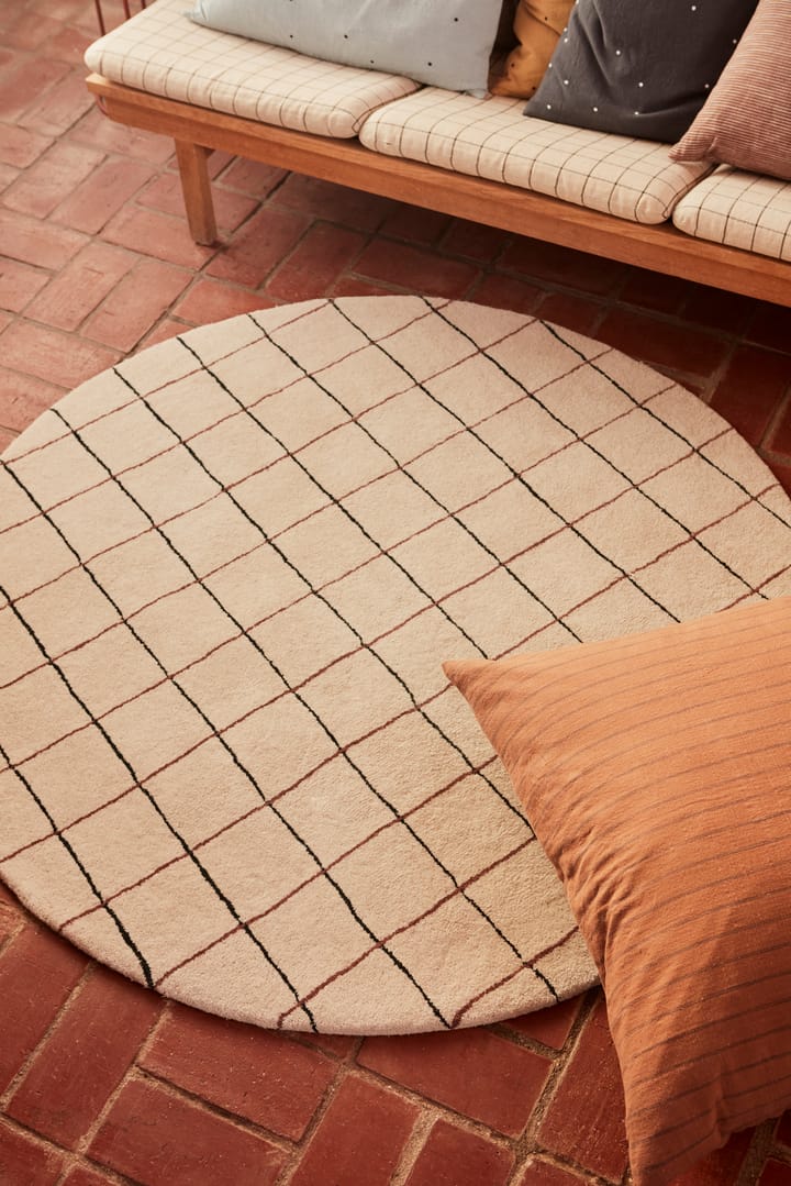 Grid rundt teppe Ø 140 cm, Offwhite OYOY