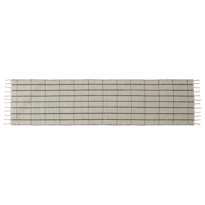 Grid ullteppe 60x250 cm - Off white-antracit - OYOY