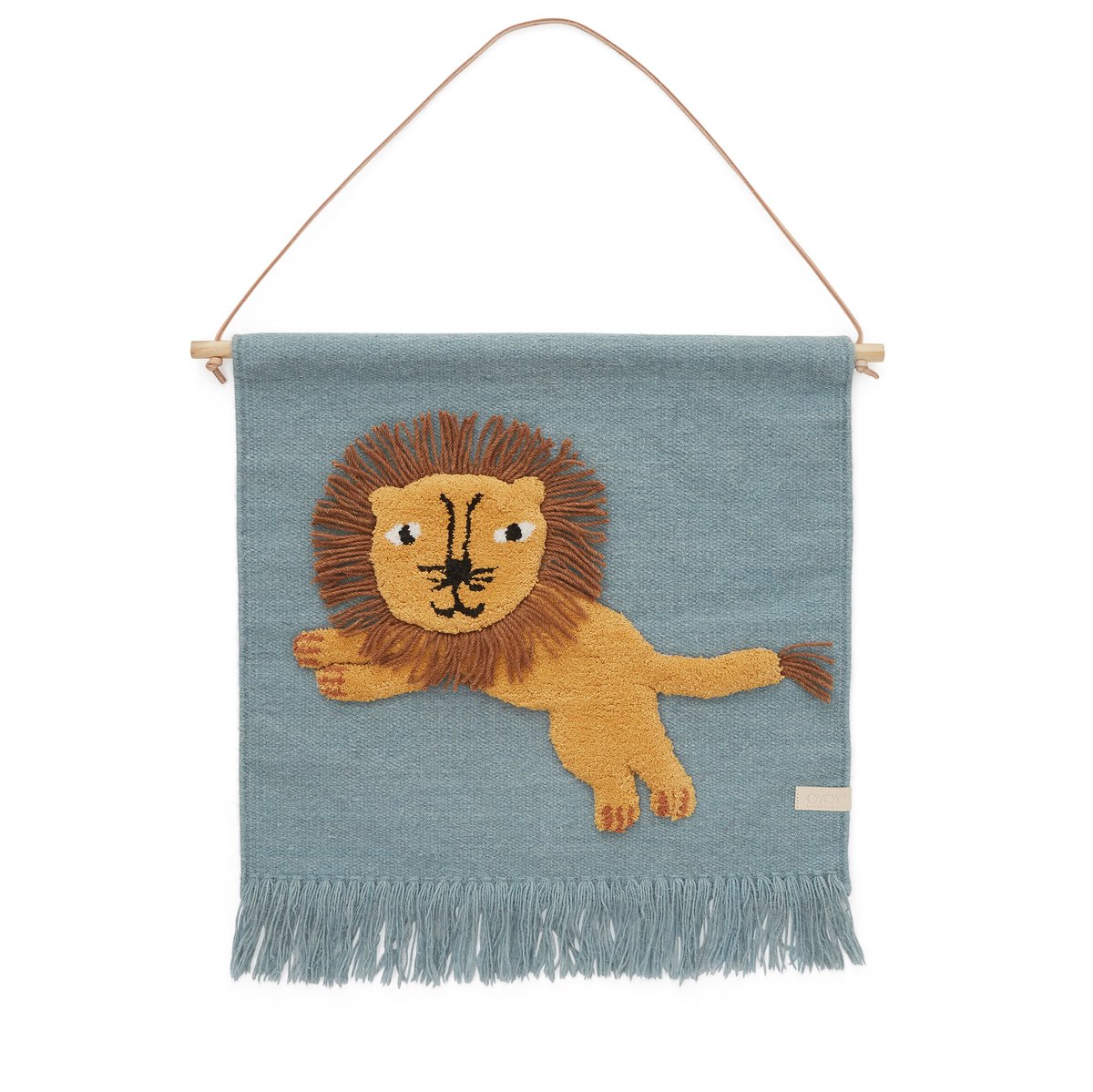 OYOY Jumping Lion veggdekorasjon 52x55 cm Blå