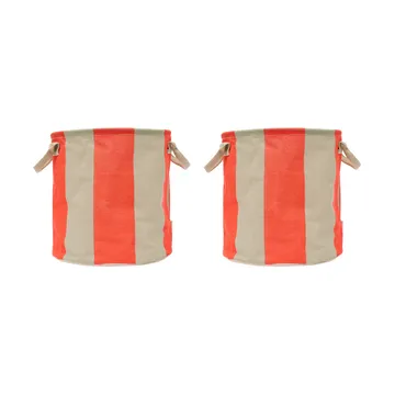 Kara oppbevaringskurv medium Ø32x32 cm 2-pakning - Cherry Red - OYOY