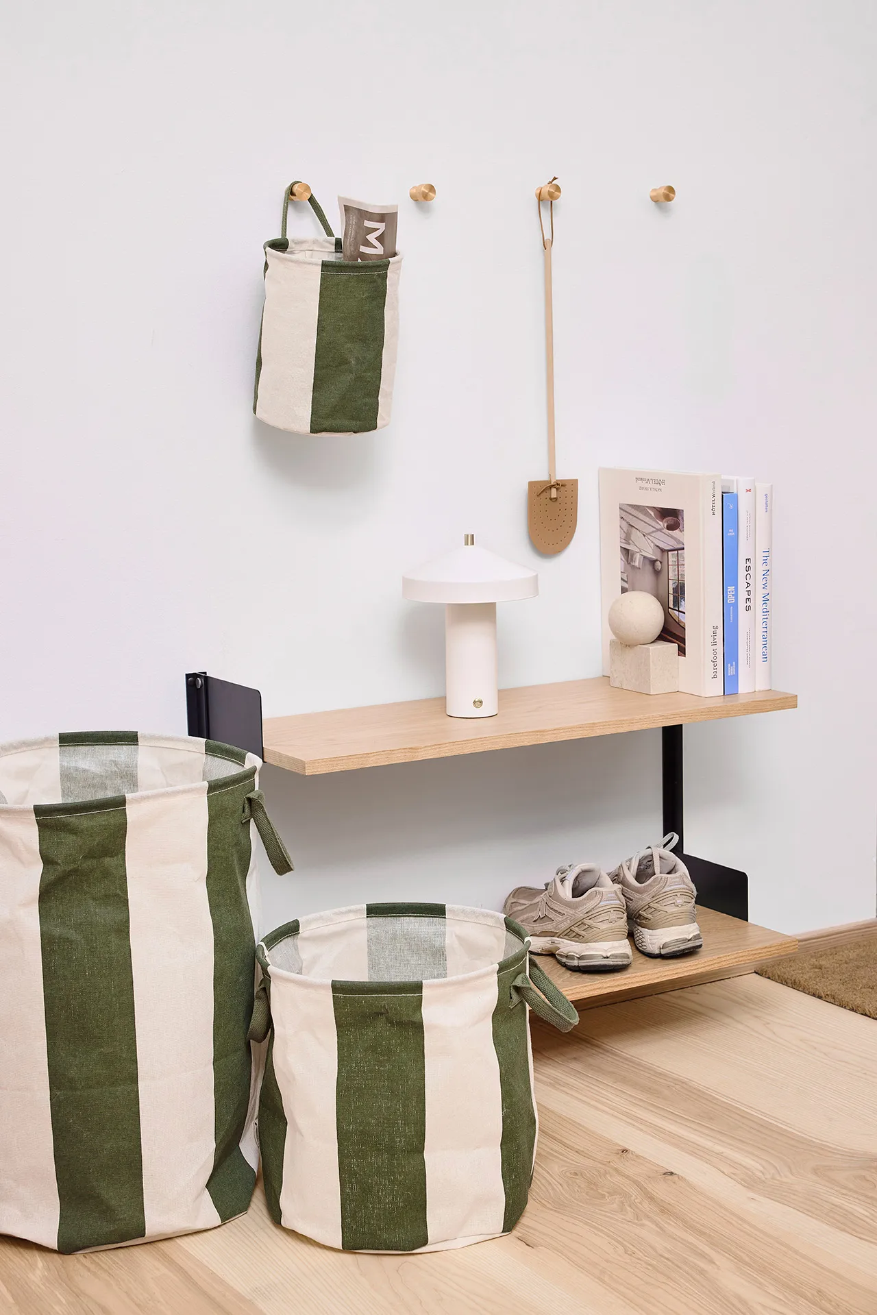 Kara oppbevaringskurv medium Ø32x32 cm 2-pakning, Dark Green OYOY