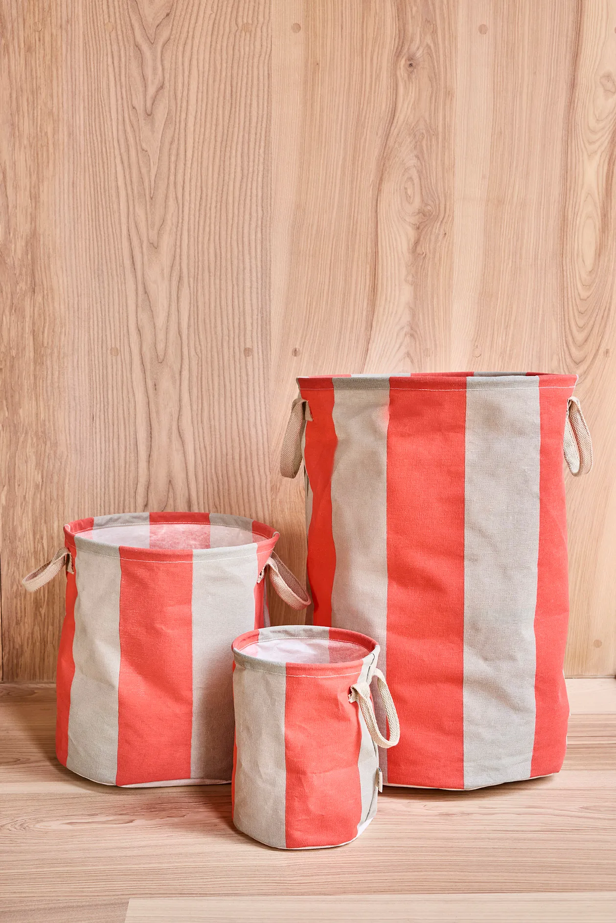 Kara oppbevaringskurv small Ø18x22 cm 2-pakning, Cherry Red OYOY