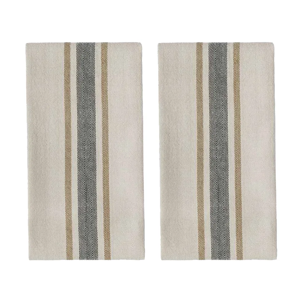 Linu kjøkkenhåndkle 2-pk, Black OYOY