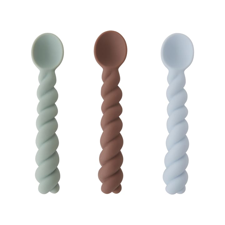 Mellow skje 3-pakning - Dusty Blue-taupe-pale mint - OYOY