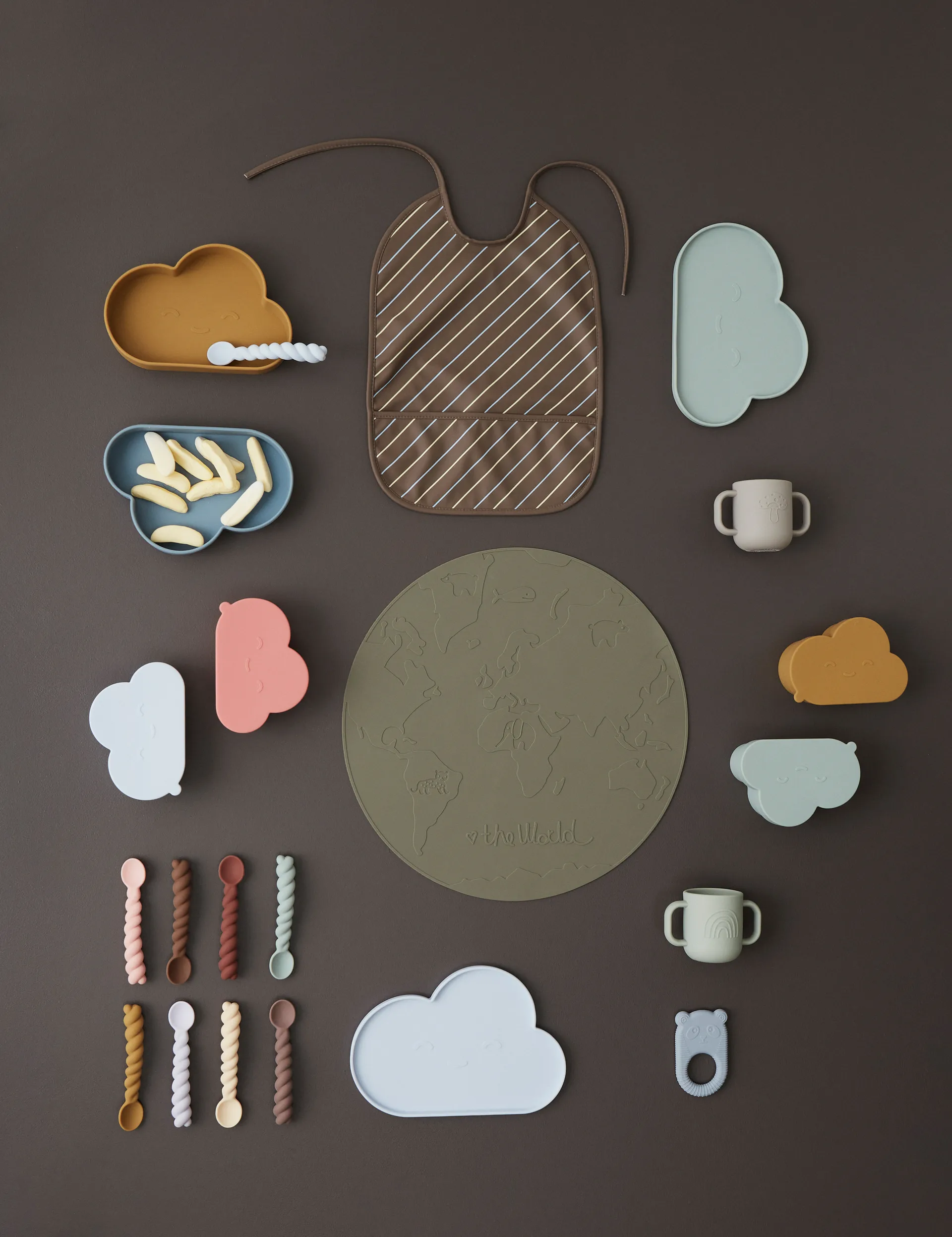 Mellow skje 3-pakning, Dusty Blue-taupe-pale mint OYOY