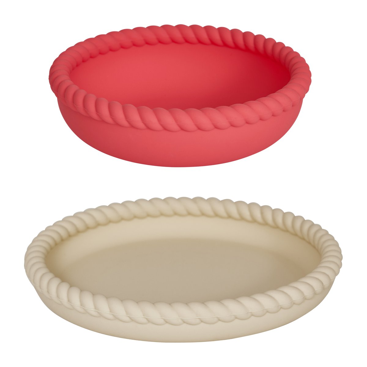 OYOY Mellow tallerken og skål Vanilla-CherryRed