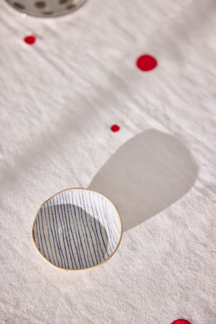 Nori bordduk 140x260 cm, White-cherry red OYOY