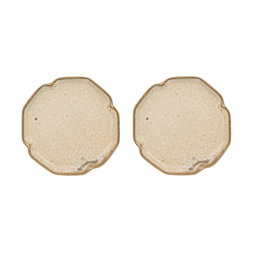 OYOY Nori desserttallerken 13x15 cm 2-pakning Latte