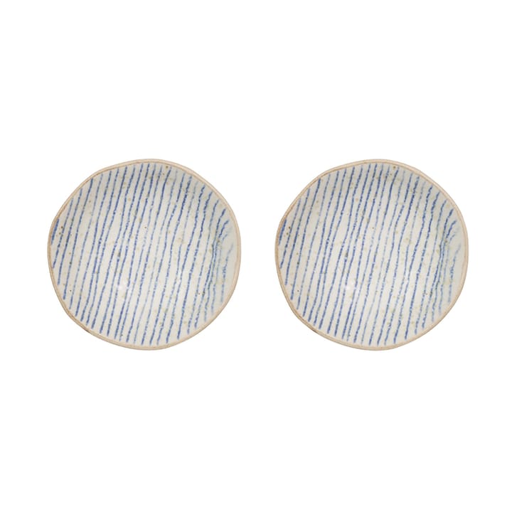 Nori striped bolle mini Ø8 cm 2-pakning - Clay-optic Blue - OYOY