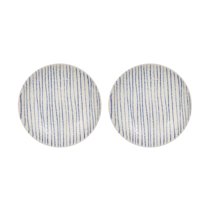 Nori stripete bolle liten Ø12,9 cm 2-pakning - Clay-optic Blue - OYOY