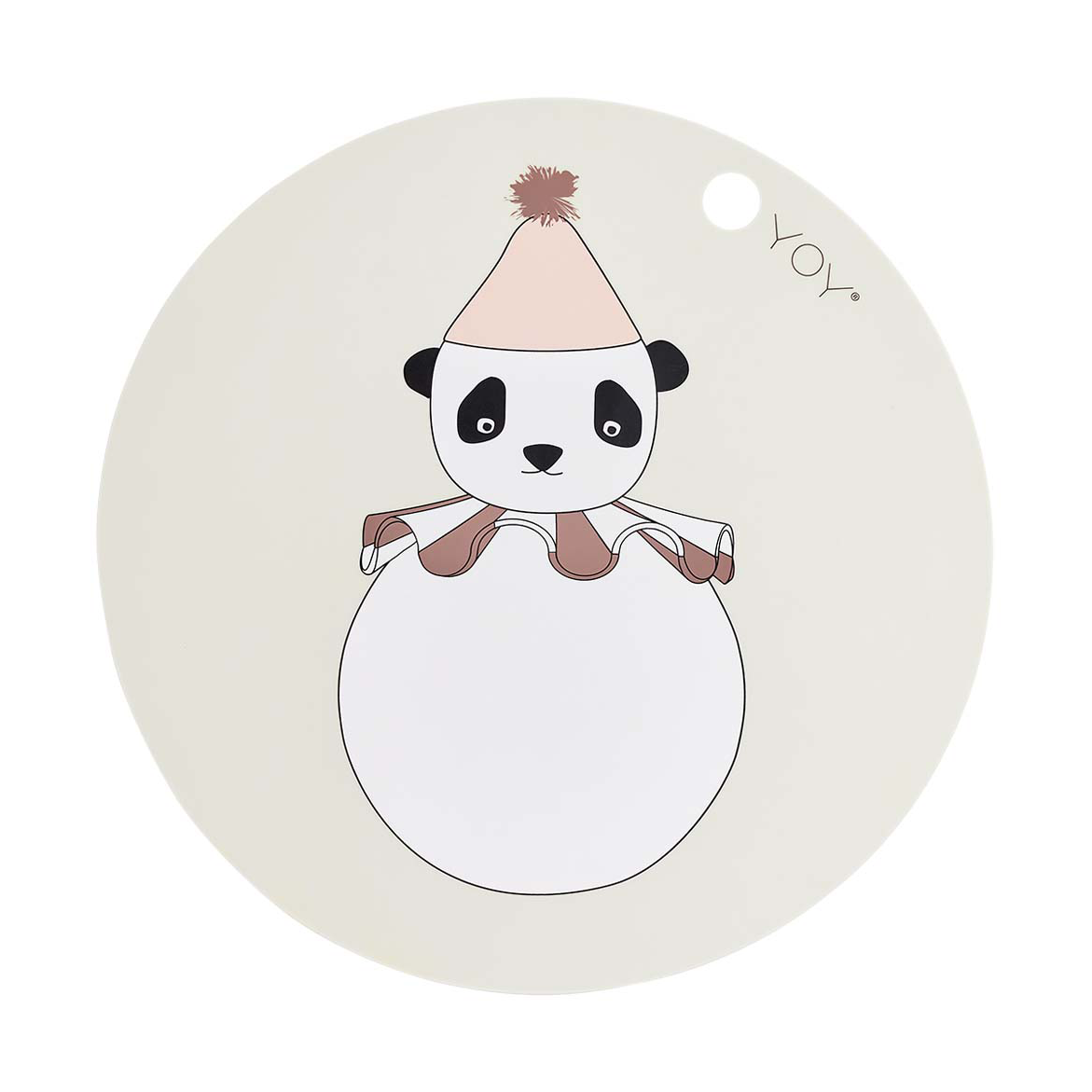 OYOY Panda Pompom spisebrikke Ø 39 cm Off-white