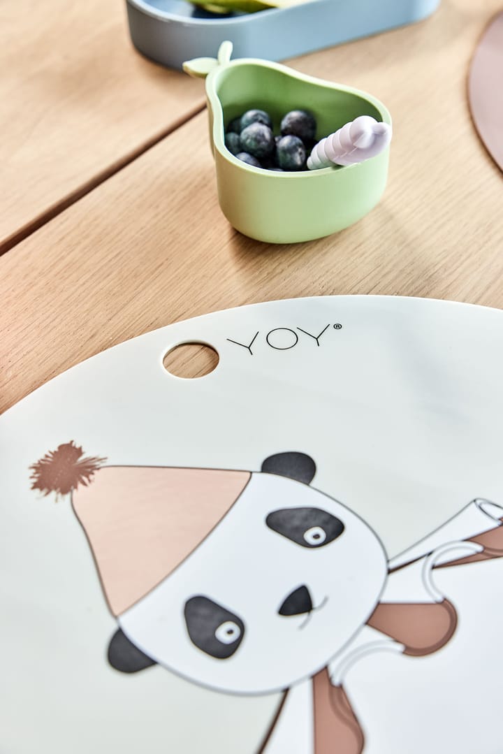 Panda Pompom spisebrikke Ø 39 cm - Off-white - OYOY