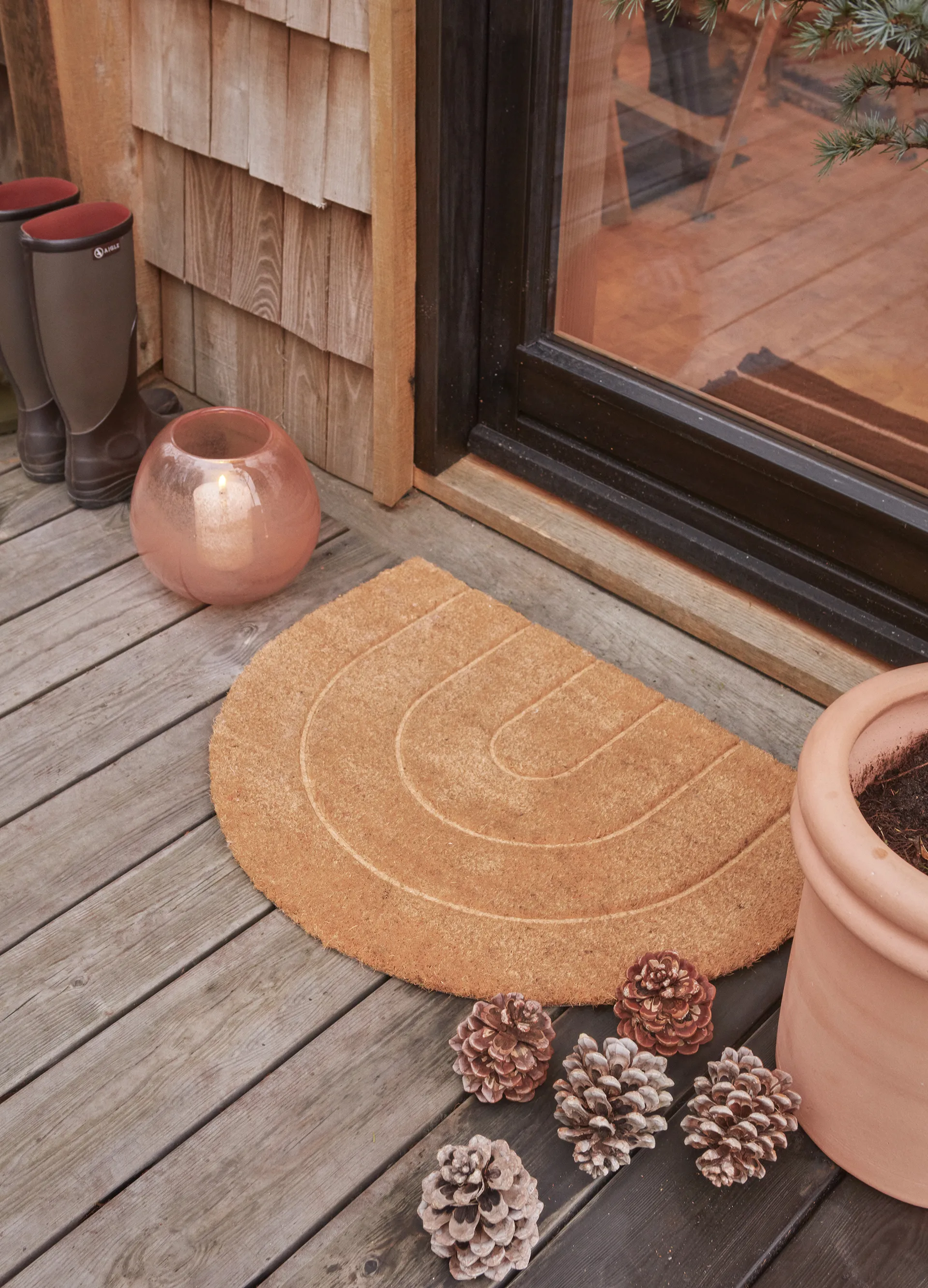 Rainbow dørmatte 55 x 75 cm, Natur OYOY