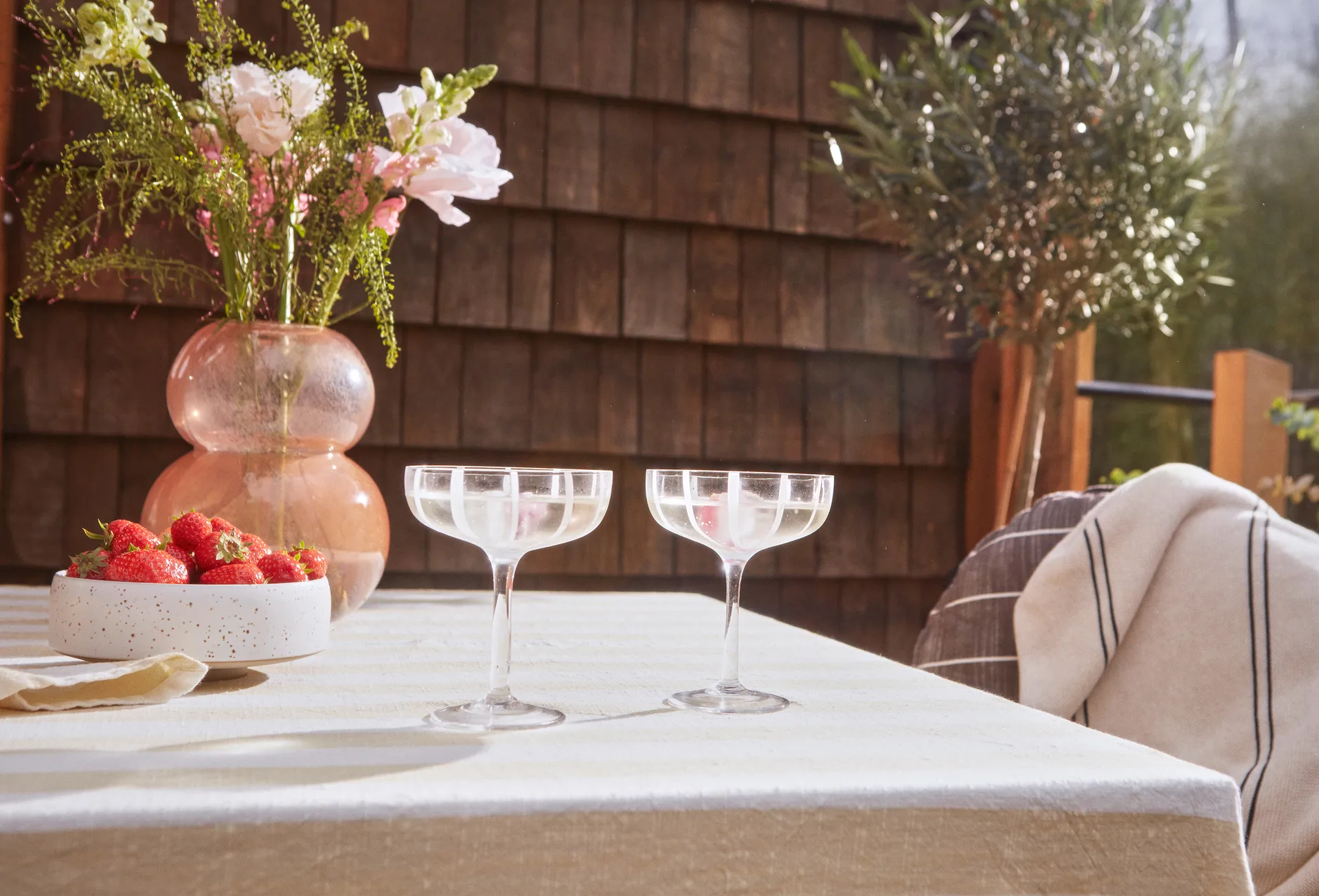 Striped duk 140 x 200 cm, Vanilla OYOY