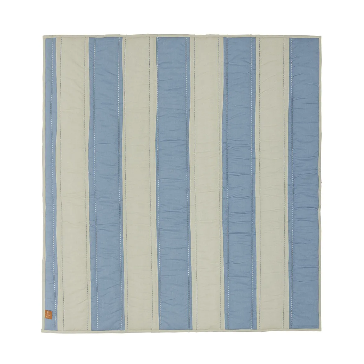 Striped quiltet teppe 130x140 cm, Blue-clay OYOY