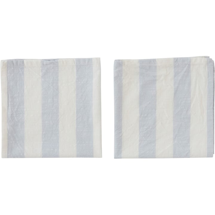Striped serviett 45 x 45 cm 2-pakning - Ice Blue - OYOY
