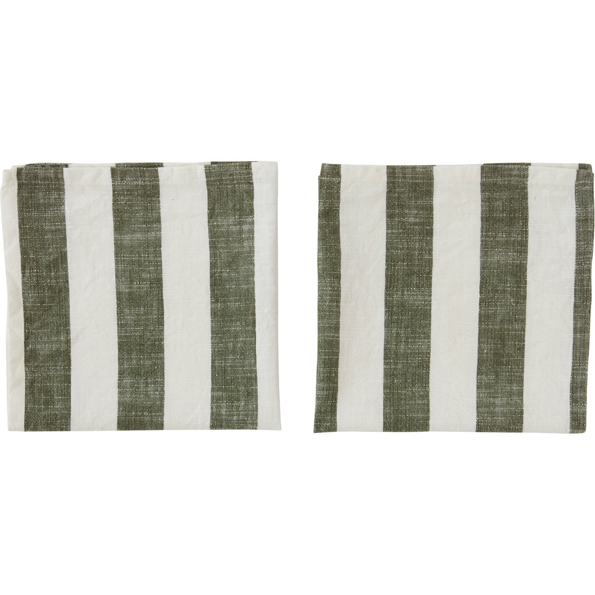 OYOY Striped serviett 45 x 45 cm 2-pakning Oliven | Skandinavisk Design | Tøyservietter | Grønn