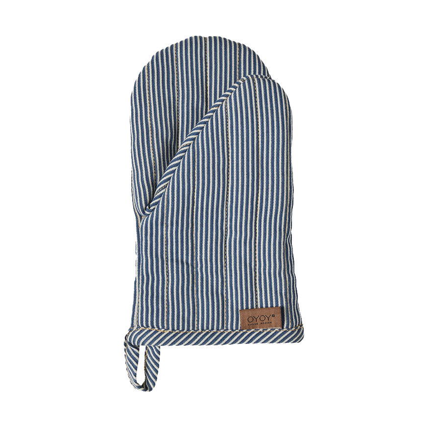 OYOY Stripet Denim grytevott Blue | Skandinavisk Design | Grytekluter & Grytevotter | Blå
